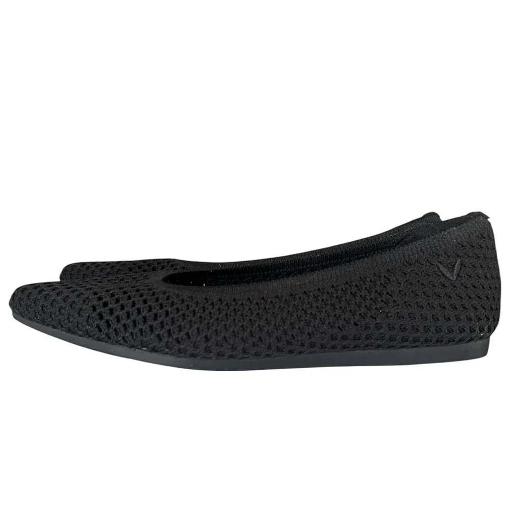 VIVAIA Black Pointed Toe Knit Flats Women's Size 5 Comfort Ballet‎ Shoes
